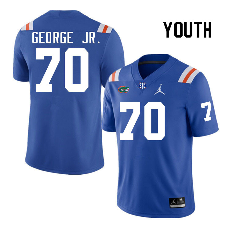 Youth #70 Damieon George Jr. Florida Gators College Football Jerseys Stitched-Throwback